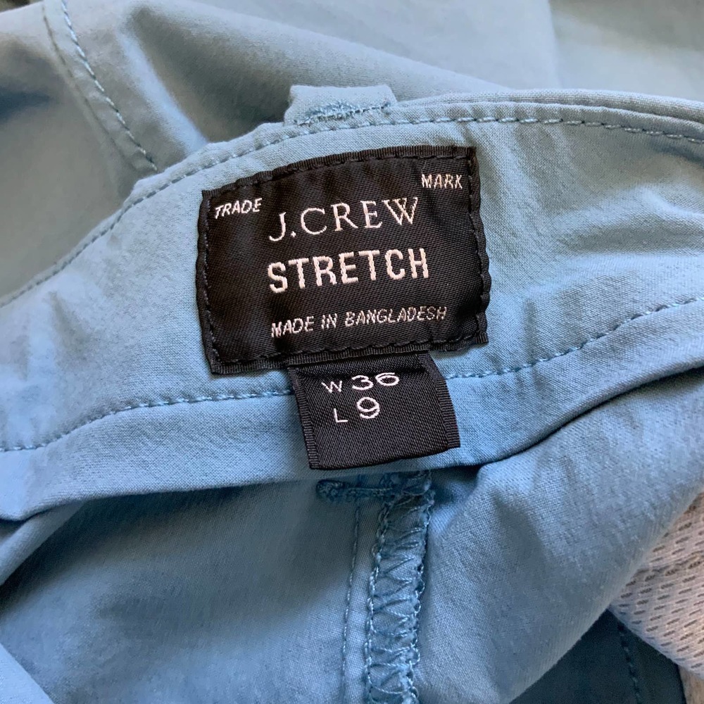 J. Crew Stretch Re-Imagined Chino Shorts Classic Fit Casual Zip-Fly Blue 36x9 - Picture 5 of 8